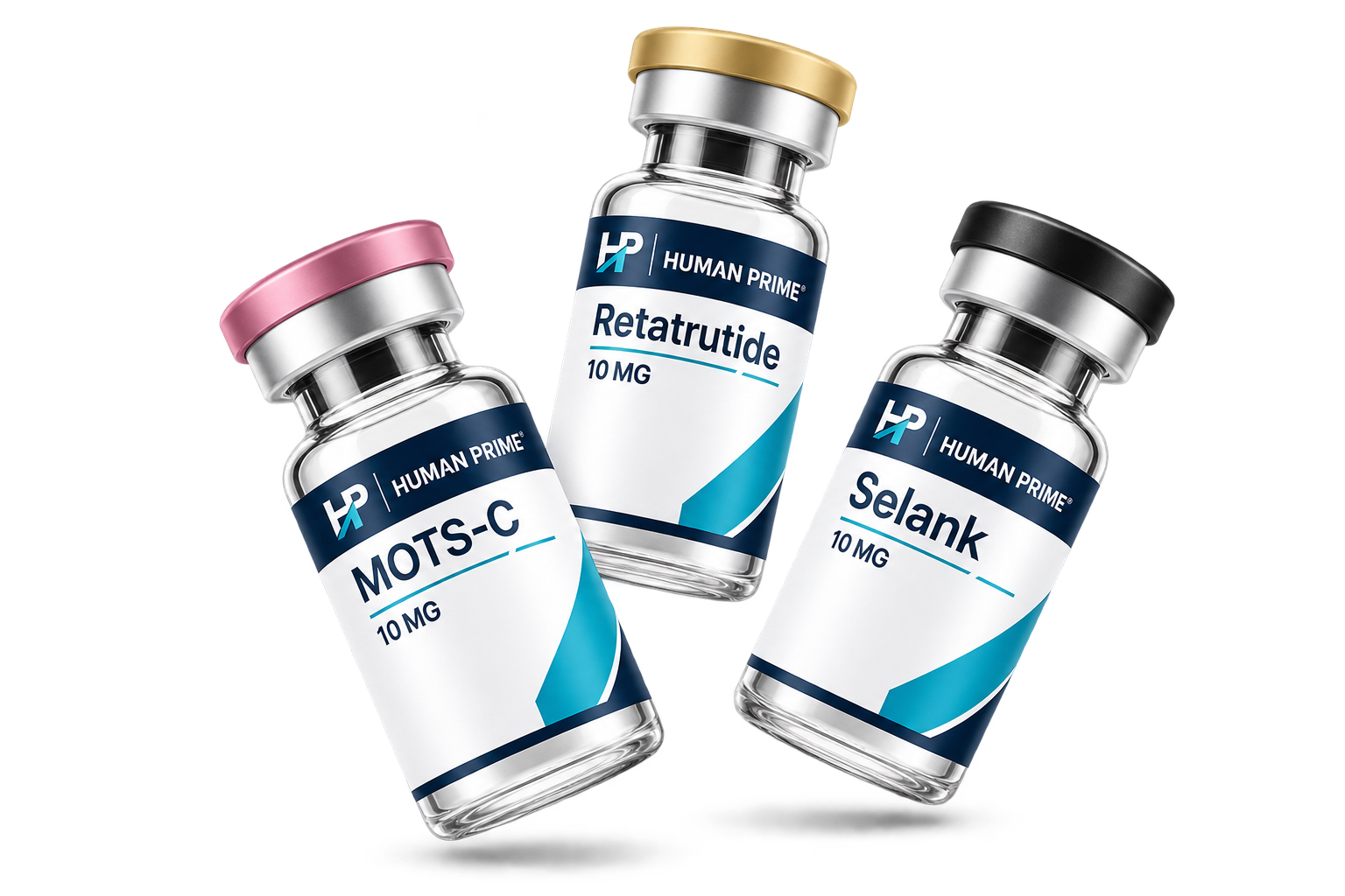 Viales Human Prime de Retatrutide, MOTS-C y Selank